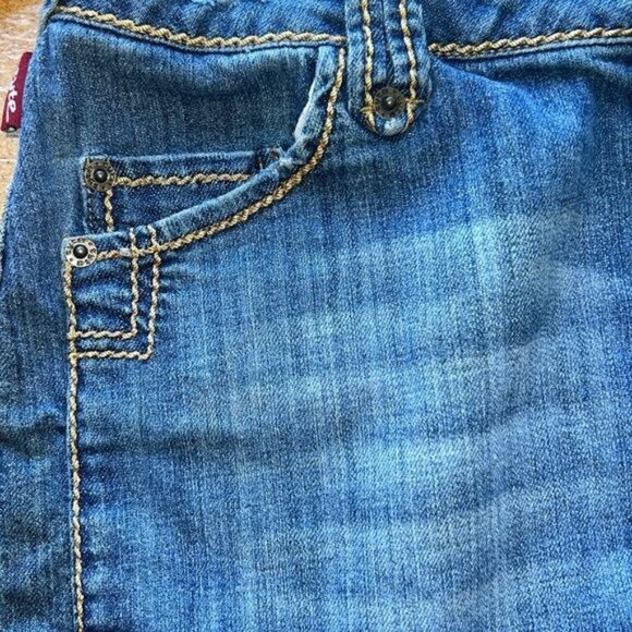 Tyte Distressed Denim Skirt Women Size 11 Mid Rise Raw Hem Vintage Inspired - Picture 9 of 11